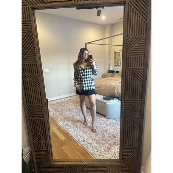 Executive Collection Vintage Black & White Checkered Blazer Size 14 – Gold Butto - Picture 10 of 11